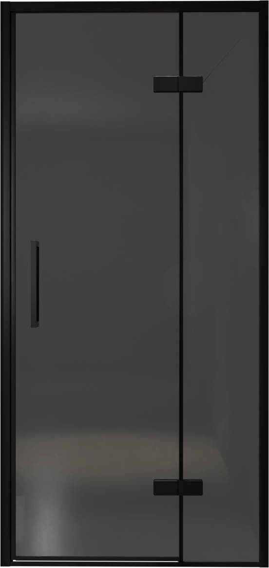 Balmani Senses Design Dusche Drehtür, Rechts, 100 cm x 210 cm, Rauchglas, Profil Schwarz