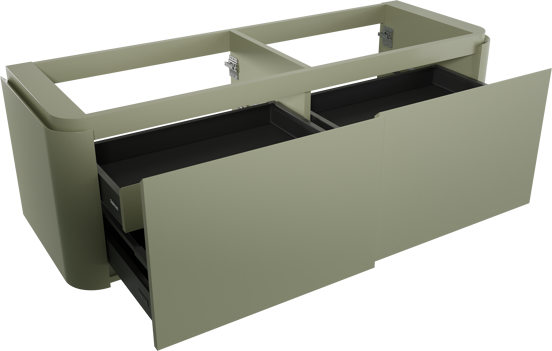 Balmani Moon meuble sous-vasque suspendu 160 x 55 cm vert sauge 4 tiroirs