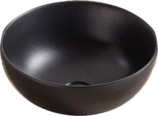 Luca Varess Supra vasque à poser porcelaine noir mat rond Ø 36 cm