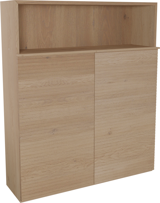 Balmani Forma zwevend badkamerkast natuur eik 100 x 30 x 120 cm horiz. sym. groef