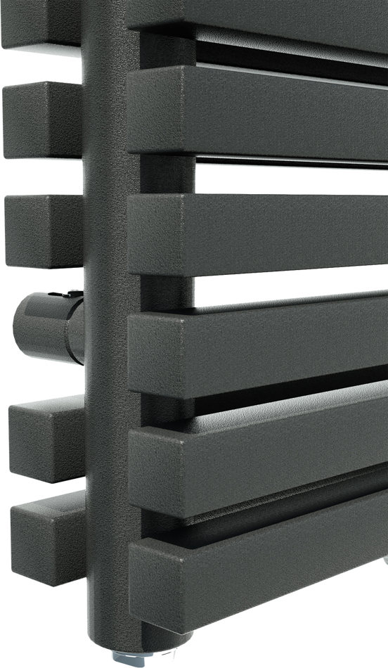 Vipera Vesuvio dubbele handdoekradiator 50 x 180 cm centrale verwarming mat zwart zij- en middenaansluiting 2.125W