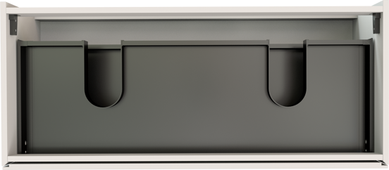 Storke Edge zwevende wastafelonderkast 120 x 52 cm mat wit 2 lades 2 sifonuitsparingen
