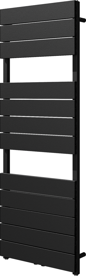 Vipera Teide enkele handdoekradiator 50 x 142 cm elektrische verwarming mat zwart zij- en middenaansluiting 500W, weerstand inbegrepen