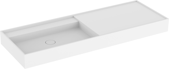 Balmani Cubo asymmetrisch linkse wastafel matte Solid Surface 140 x 49 cm