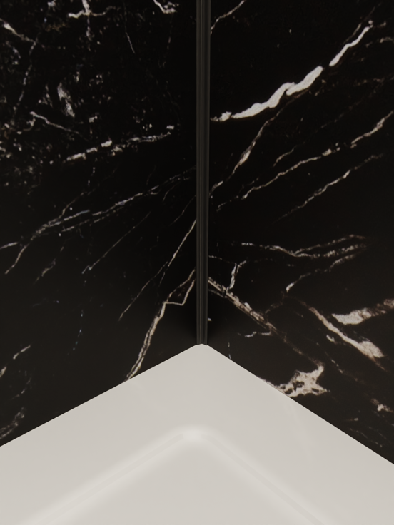 Luca Varess Artdeco revêtement mural de douche 120 x 244 cm alu-composite aspect marbre noir