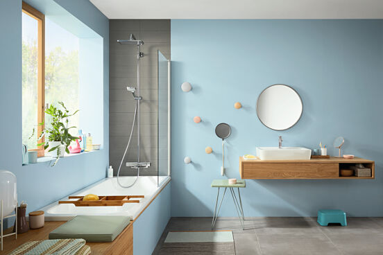 Hansgrohe Croma E280 thermostatische kraan regendoucheset glanzend chroom
