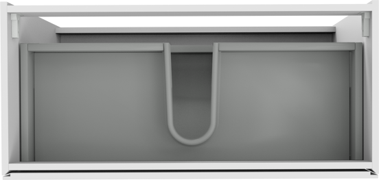 Storke Edge stehender Waschbeckenunterschrank: 100 x 46 cm, Weiß glänzend, 3 Schubladen