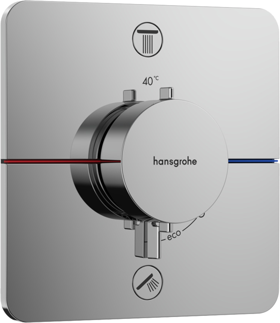 Hansgrohe Showerselect EN1717 Comfort Q Thermostat-Duscharmatur: Unterputz, für 2 Verbraucher, Chrom glänzend