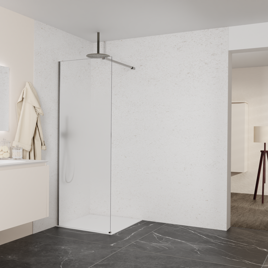 Balmani Modular Walk-In Dusche: 80 x 200 cm, Permafrost, inklusive Coating, Profil Brushed GunMetal