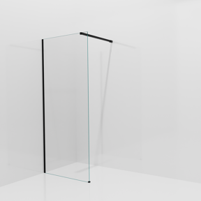 Balmani Modular douche à l'italienne: 90 x 200 cm, Verre transparent, avec coating, Profil Noir mat