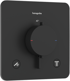 Hansgrohe Ecostat Comfort Q Thermostat-Duscharmatur: Unterputz, für 2 Verbraucher, Schwarz matt