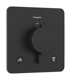 Hansgrohe Ecostat Comfort Q Thermostat-Duscharmatur: Unterputz, für 2 Verbraucher, Schwarz matt
