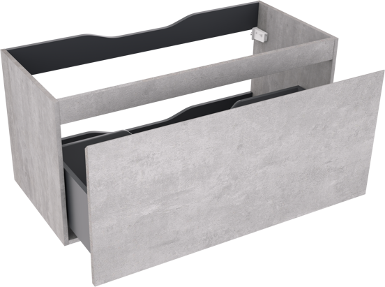 Linie Lado zwevende wastafelonderkast 100 x 46 cm beton donkergrijs 1 lade