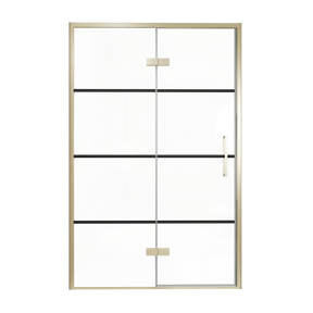 Balmani Senses Design douche draaideur links 140 cm x 210 cm Lined glas, Brushed Champagne Gold profielen