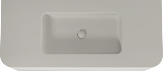 Balmani Moon meuble salle de bains suspendu 130 x 55 cm blanc mat avec Moon plan simple en top solid soie grise