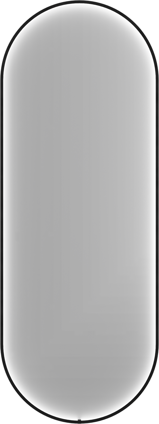 Balmani Secret Black ovaal badkamerspiegel zwart 45 x 120 cm met spiegelverlichting en anti-damp