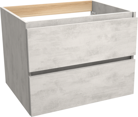 Balmani Lucida zwevende wastafelonderkast 67,5 x 55 cm beton zilvergrijs 2 lades