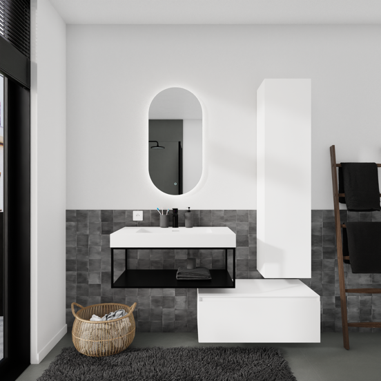 Storke Edge Modulo zwevende wastafelonderkast 85 x 48 cm mat wit 1 lade