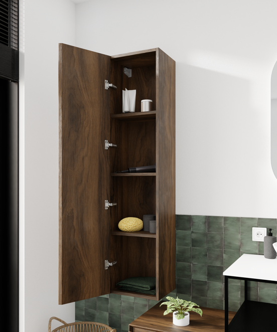 Storke Edge Modulo zwevende badkamerkast notenhout 35 x 25 x 150 cm