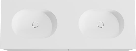 Balmani Mitra meuble salle de bains suspendu 150 x 55 cm blanc mat avec Tablo Oval double vasque en solid surface blanc mat