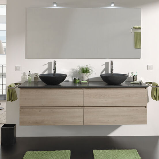 Balmani Facetta tablette double granite doux 180 x 55 cm