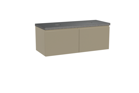 Balmani Sfera meuble salle de bains suspendu 135 x 55 cm dune avec Rock tablette double en granit noir