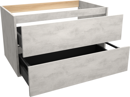 Balmani Lucida meuble sous-lavabo suspendu 90 x 55 cm béton gris argent 2 tiroirs
