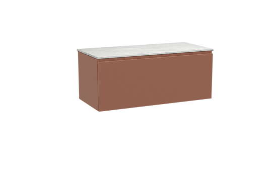 Balmani Sfera meuble salle de bains suspendu 120 x 55 cm cotto avec Stretto tablette simple ou double en marbre carrara