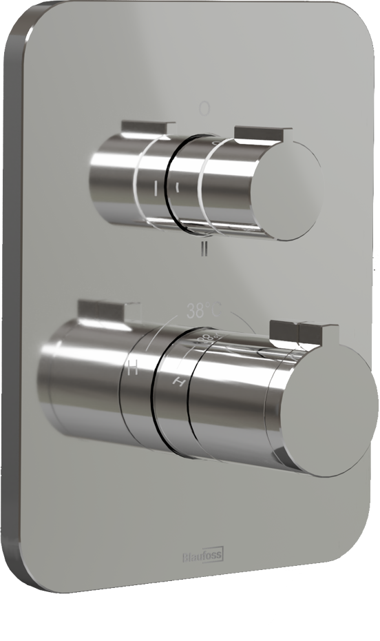 Blaufoss Smartbox Softline inbouw regendoucheset thermostatische kraan glanzend chroom