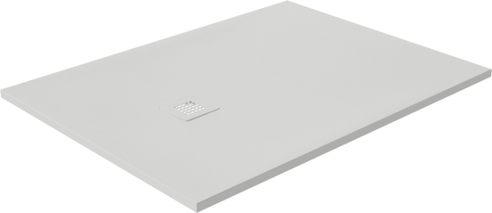 Luca Varess Classy douchebak 120 x 90 cm composietmarmer mat wit rock structuur