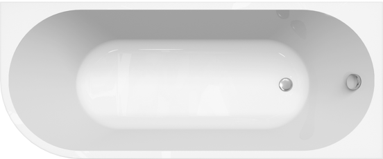 Linie Paulo baignoire d'angle droite mono 170 x 70 cm acrylique blanc brillant