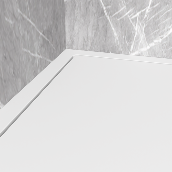 Balmani Endless receveur de douche 140 x 90 cm Solid Surface blanc mat