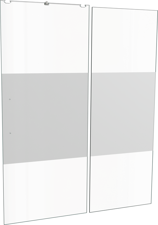Balmani Senses Design douche schuifdeur rechts 160 cm x 210 cm Helder glas met matte strook glas
