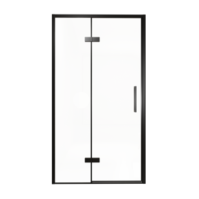 Balmani Senses Design douche draaideur links 120 cm x 210 cm Helder glas, Zwarte profielen