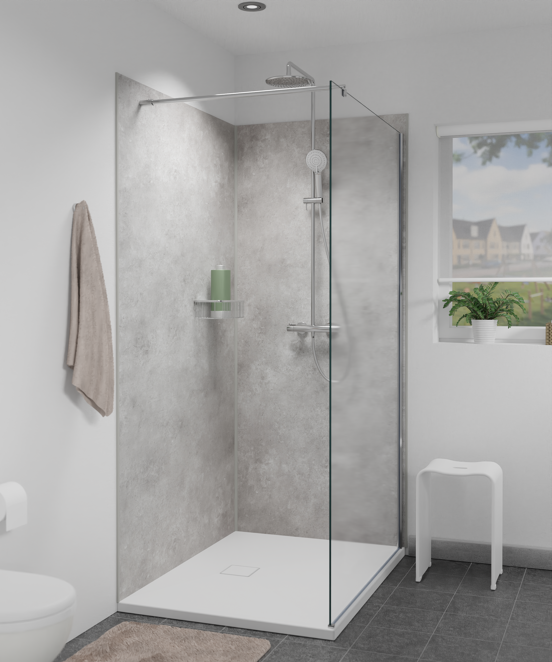 Linie Plato set douchewandpanelen 90 x 90 x 210 cm pvc betongrijs Bolero