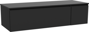 Storke Edge meuble salle de bains suspendu 140 x 52 cm noir mat avec Panton tablette simple ou double en mdf enduit de poudre noir mat