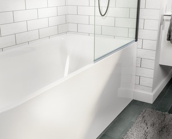 Linie Milos paroi de bain seule 85 cm avec profilé noir mat
