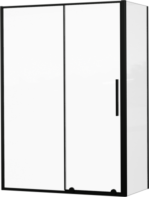 Luca Varess Morano douchehoek met schuifdeur en vaste zijwand 140 x 70 cm helder glas mat zwart profiel