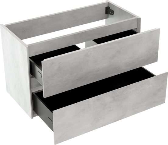 Storke Edge zwevende wastafelonderkast 80 x 40 cm beton zilvergrijs 2 lades