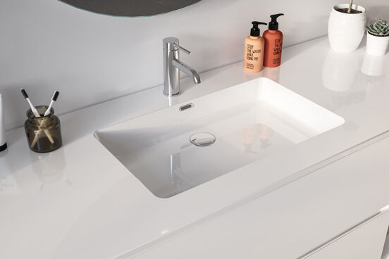 Storke Diva plan simple marbre composite brillant 155 x 52 cm