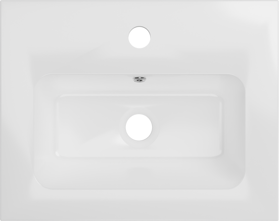 Storke Diva enkele wastafel glanzend wit composiet 45 x 40 cm