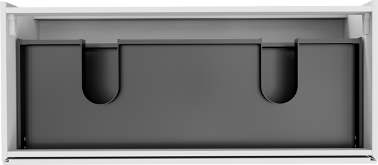 Storke Edge meuble sous-vasque suspendu 120 x 52 cm blanc brillant 2 tiroirs 2 découpés de siphon