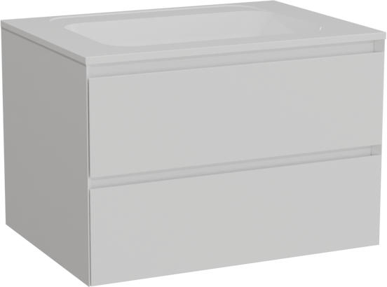 Balmani Mitra meuble salle de bains suspendu 75 x 55 cm blanc mat avec Tablo Strada plan simple en marbre composite blanc brillant