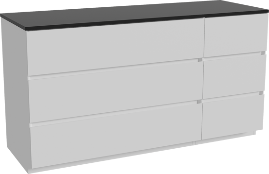 Storke Edge meuble salle de bains à poser 150 x 52 cm blanc mat avec Panton tablette simple ou double en mdf enduit de poudre noir mat