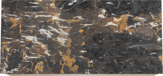 Balmani Mitra meuble salle de bains suspendu 120 x 55 cm chêne brut avec Stretto tablette simple en marbre portoro gold