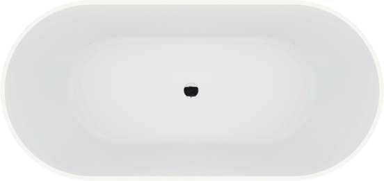 Luca Varess Monterosi oval freistehende Badewanne, 169 x 80 cm, Solid Surface, weiß matt
