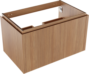 Balmani Eclips meuble sous-vasque suspendu 90 x 55 cm Teck 2 tiroirs Nervure sym. vert.