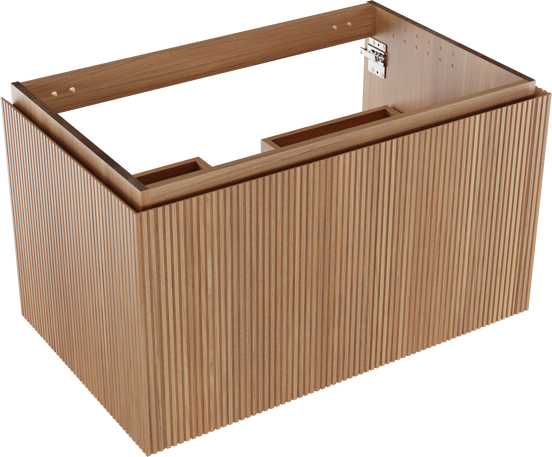Balmani Eclips meuble sous-lavabo suspendu 90 x 55 cm Teck 2 tiroirs Nervure sym. vert.