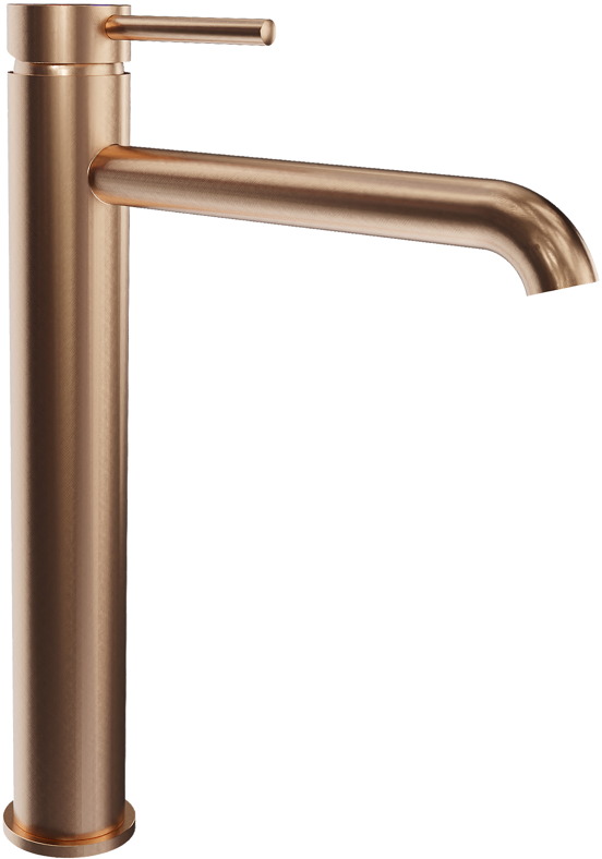 Blaufoss Round verhoogde wastafelkraan Brushed Rosegold