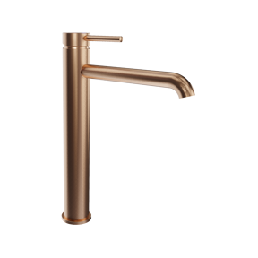 Blaufoss Round verhoogde wastafelkraan Brushed Rosegold